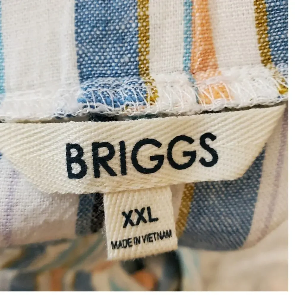 Briggs Linen Blend striped drawstring linen casual shorts NEW Size XXL - Picture 4 of 11
